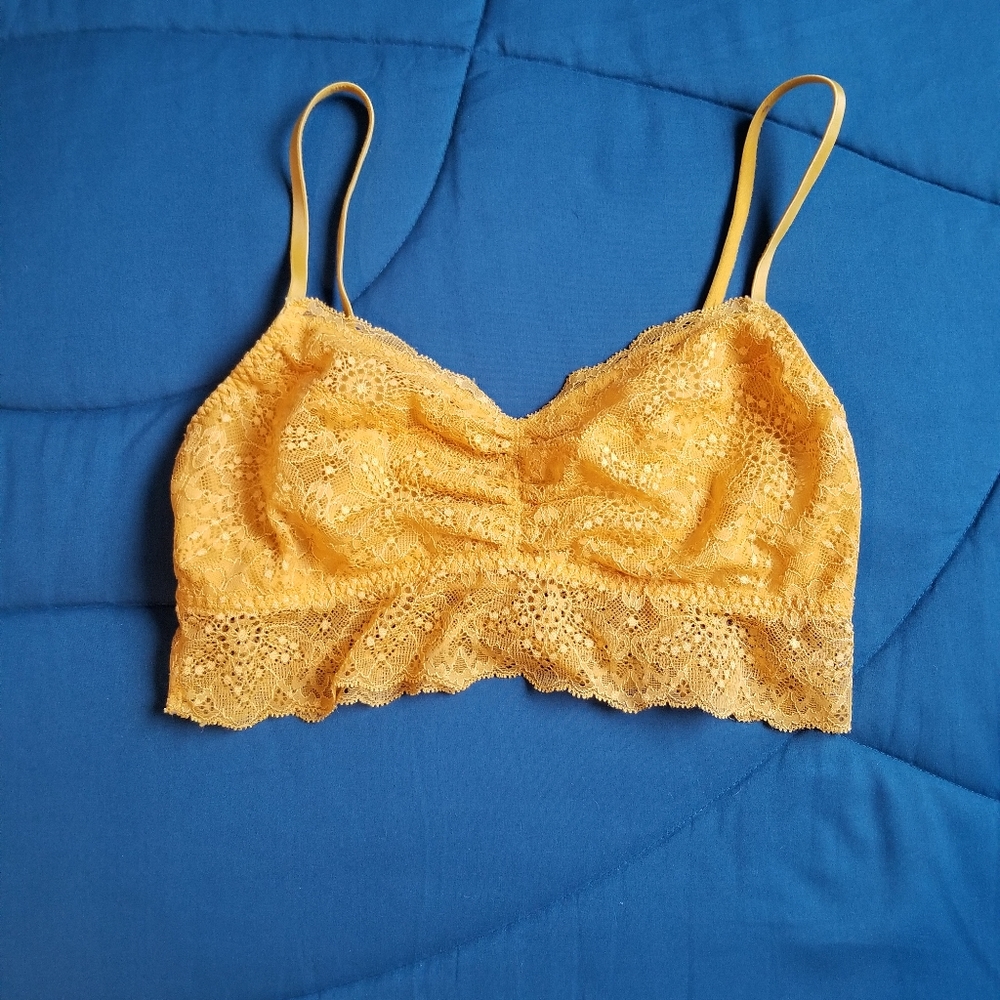*sold* Victoria Secret PINK, Golden Yellow Lacy Bralette